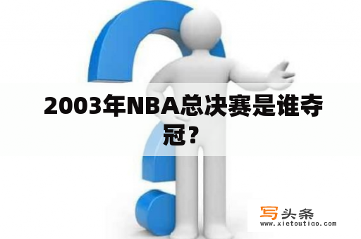  2003年NBA总决赛是谁夺冠？