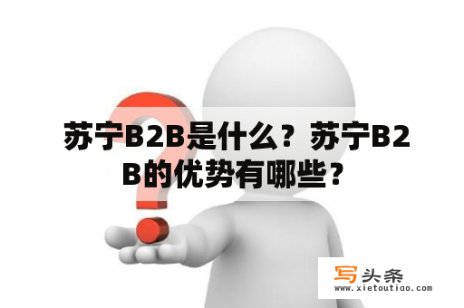  苏宁B2B是什么？苏宁B2B的优势有哪些？