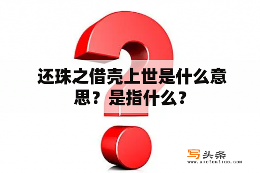  还珠之借壳上世是什么意思？是指什么？