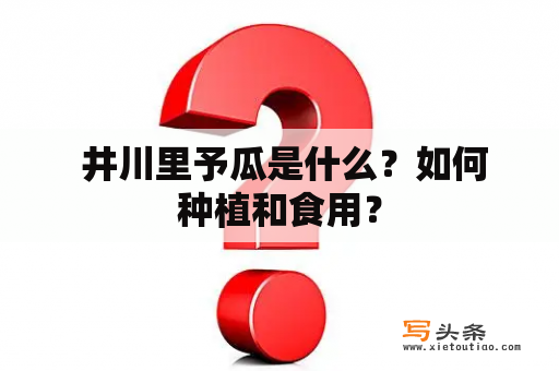  井川里予瓜是什么？如何种植和食用？