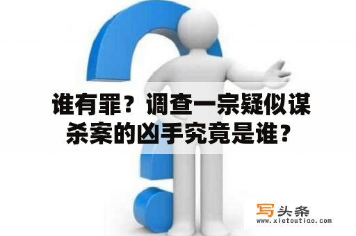  谁有罪？调查一宗疑似谋杀案的凶手究竟是谁？