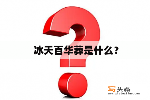  冰天百华葬是什么？