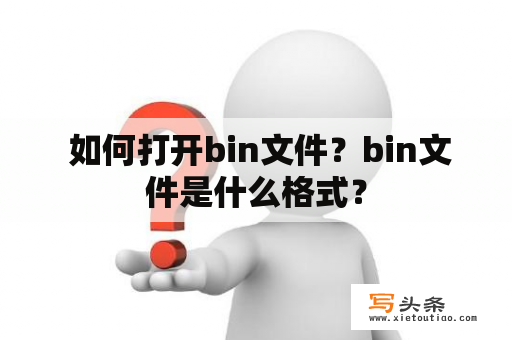  如何打开bin文件？bin文件是什么格式？