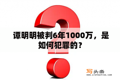  谭明明被判6年1000万，是如何犯罪的？