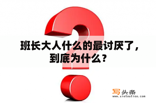  班长大人什么的最讨厌了，到底为什么？