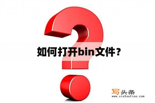  如何打开bin文件？