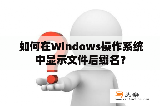  如何在Windows操作系统中显示文件后缀名？