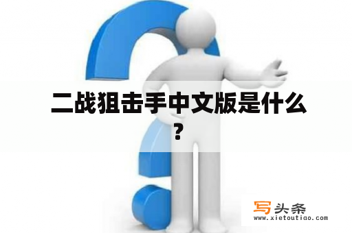  二战狙击手中文版是什么？