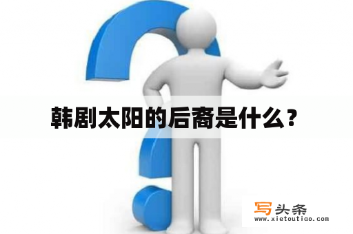   韩剧太阳的后裔是什么？ 