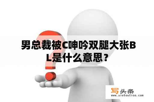  男总裁被C呻吟双腿大张BL是什么意思？