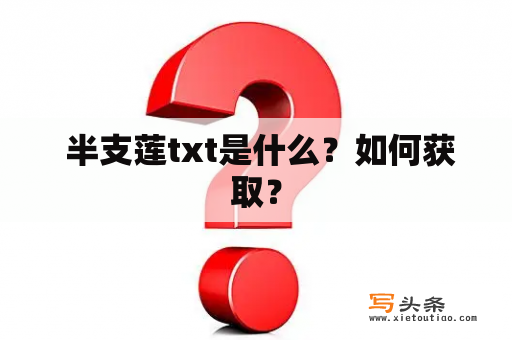  半支莲txt是什么？如何获取？