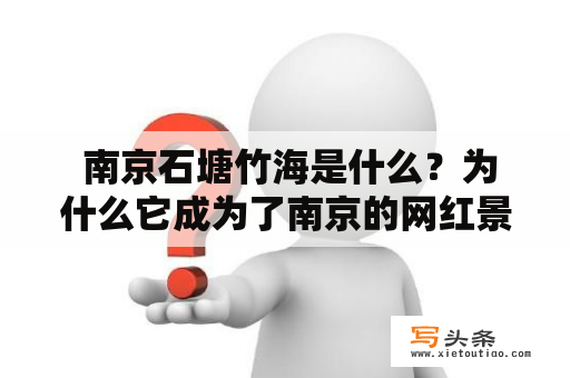  南京石塘竹海是什么？为什么它成为了南京的网红景点？