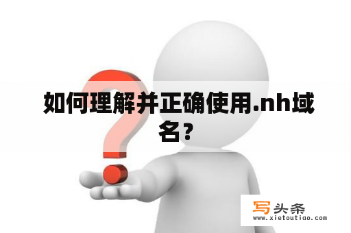  如何理解并正确使用.nh域名？