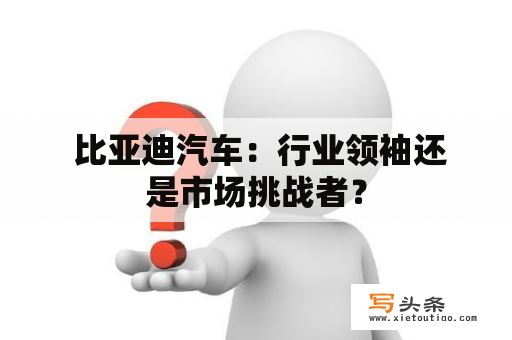  比亚迪汽车：行业领袖还是市场挑战者？