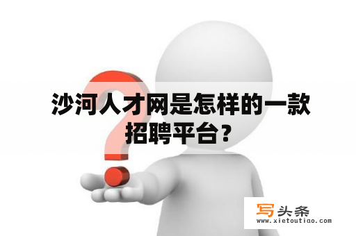  沙河人才网是怎样的一款招聘平台？