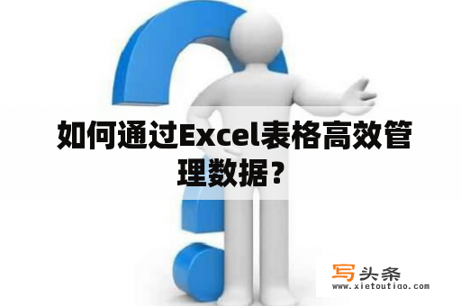  如何通过Excel表格高效管理数据？