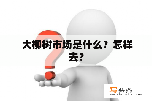  大柳树市场是什么？怎样去？