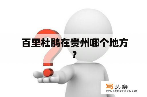  百里杜鹃在贵州哪个地方？