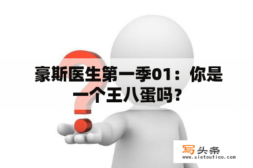  豪斯医生第一季01：你是一个王八蛋吗？