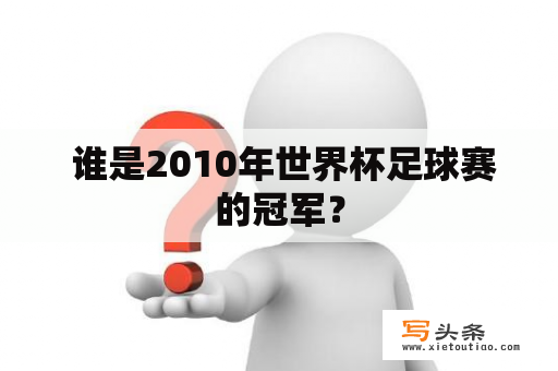  谁是2010年世界杯足球赛的冠军？