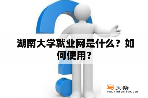  湖南大学就业网是什么？如何使用？