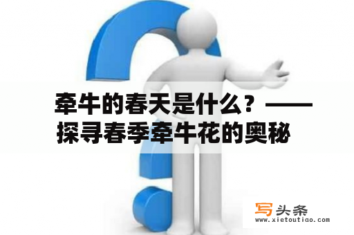   牵牛的春天是什么？——探寻春季牵牛花的奥秘 