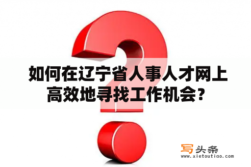  如何在辽宁省人事人才网上高效地寻找工作机会？