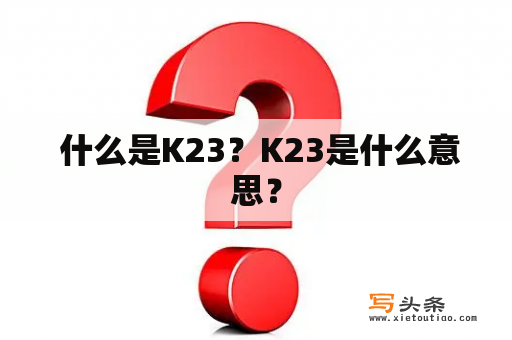  什么是K23？K23是什么意思？