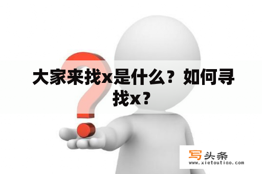  大家来找x是什么？如何寻找x？