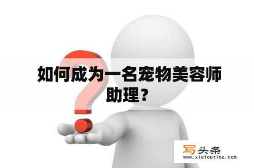  如何成为一名宠物美容师助理？