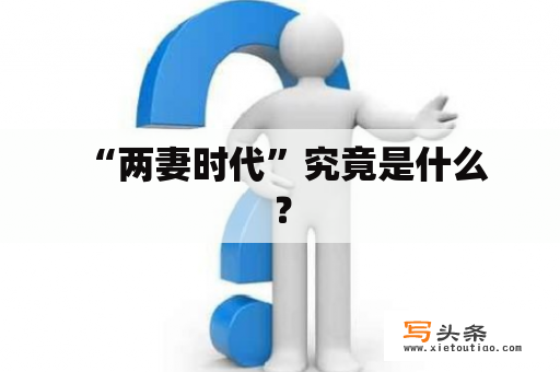  “两妻时代”究竟是什么？