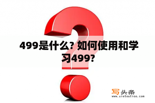  499是什么? 如何使用和学习499?