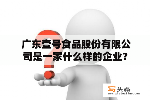  广东壹号食品股份有限公司是一家什么样的企业？