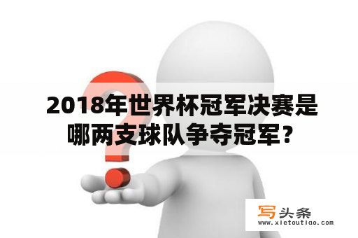  2018年世界杯冠军决赛是哪两支球队争夺冠军？