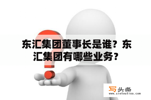  东汇集团董事长是谁？东汇集团有哪些业务？