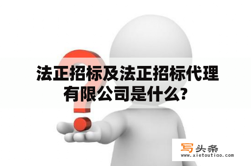  法正招标及法正招标代理有限公司是什么?