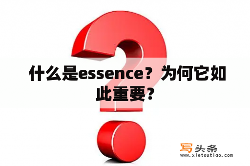  什么是essence？为何它如此重要？