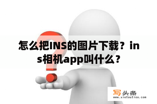 怎么把INS的图片下载？ins相机app叫什么？