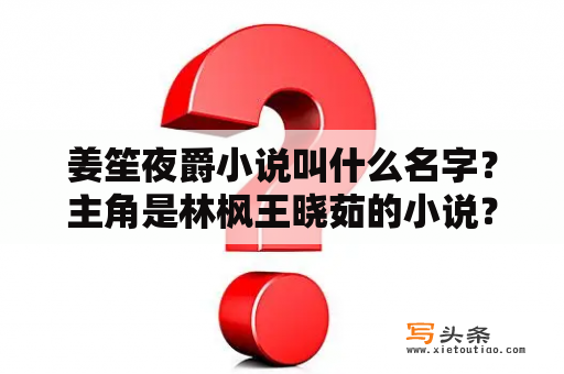 姜笙夜爵小说叫什么名字？主角是林枫王晓茹的小说？