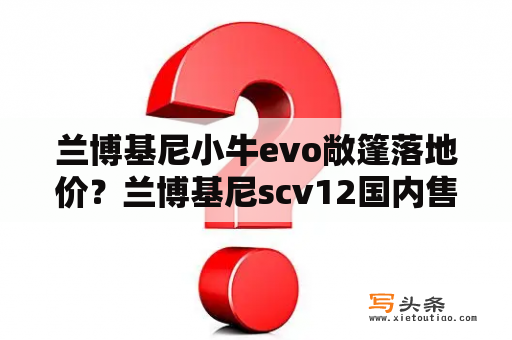 兰博基尼小牛evo敞篷落地价？兰博基尼scv12国内售价？