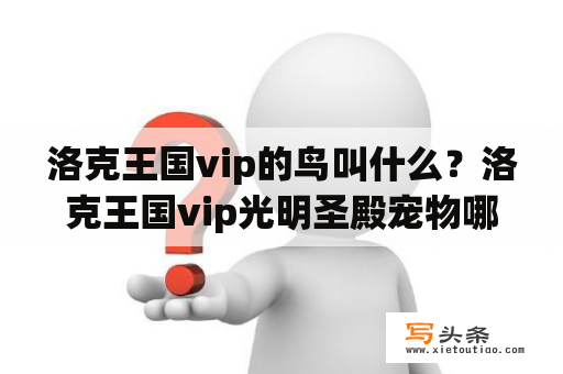 洛克王国vip的鸟叫什么？洛克王国vip光明圣殿宠物哪个好？