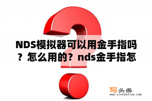 NDS模拟器可以用金手指吗？怎么用的？nds金手指怎么用