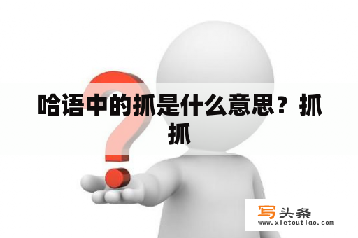 哈语中的抓是什么意思？抓抓