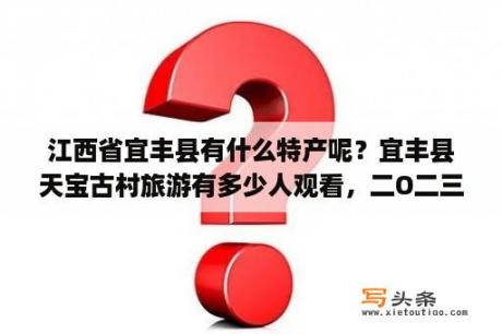 江西省宜丰县有什么特产呢？宜丰县天宝古村旅游有多少人观看，二O二三年？