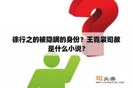 徐行之的被隐瞒的身份？王霓裳司赦是什么小说？