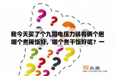 我今天买了个九阳电压力锅有俩个胆哪个煮稀饭好，哪个煮干饭好呢？一个全黑另一个外边金色的？九阳电饭煲内胆是什么材质？