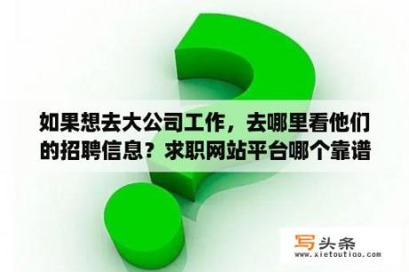 如果想去大公司工作，去哪里看他们的招聘信息？求职网站平台哪个靠谱？