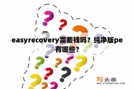 easyrecovery需要钱吗？纯净版pe有哪些？