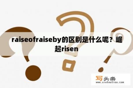 raiseofraiseby的区别是什么呢？崛起risen