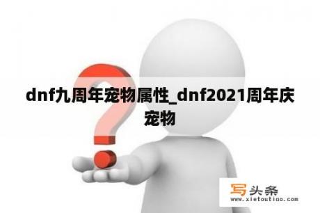 dnf九周年宠物属性_dnf2021周年庆宠物